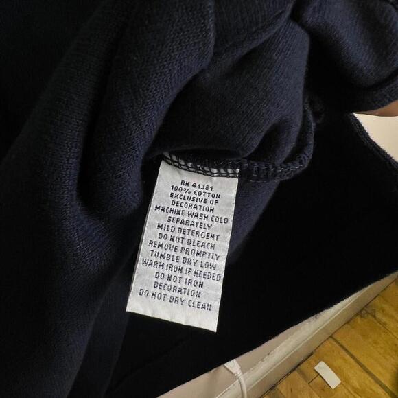 Polo Ralph Lauren 1/4 Zip Pullover Sweatshirt Navy Blue M Cotton Red Pony - Picture 3 of 5